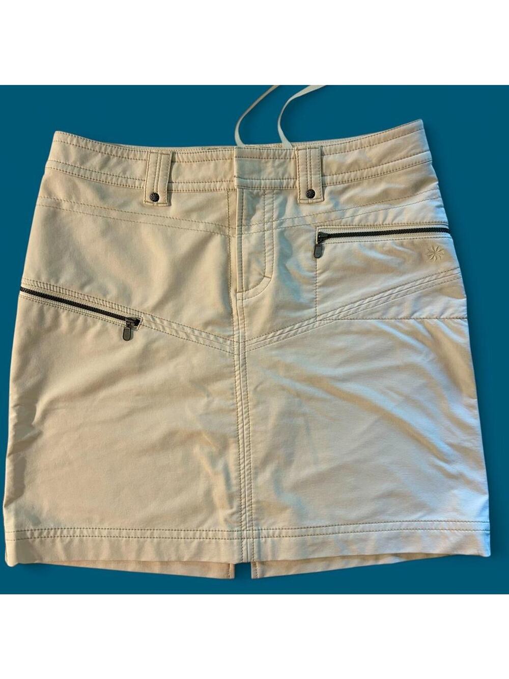 Athleta Off-White Utility Cargo Mini Skirt